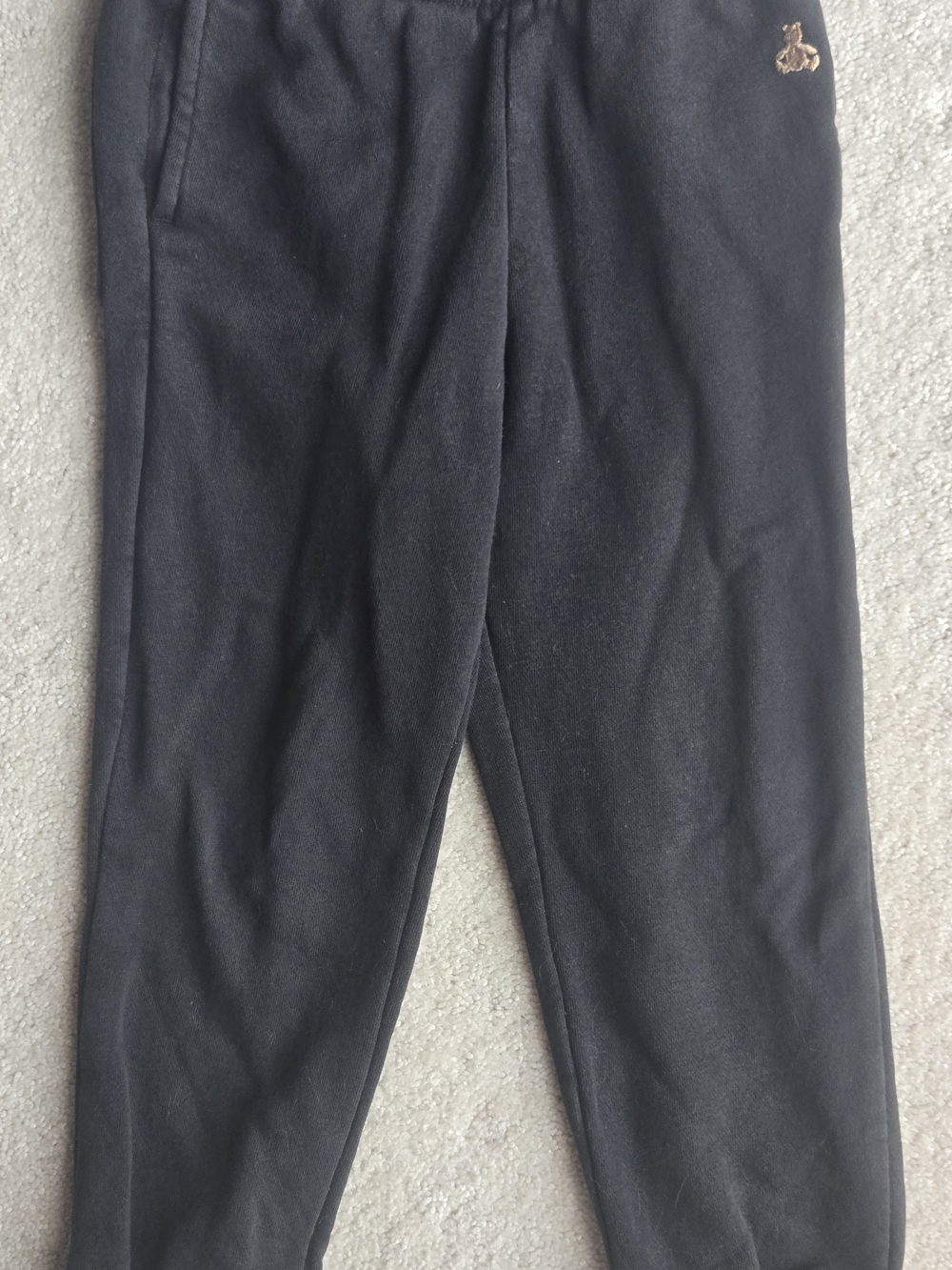 GAP Black Kids Joggers with Gold Bunny Embroidery